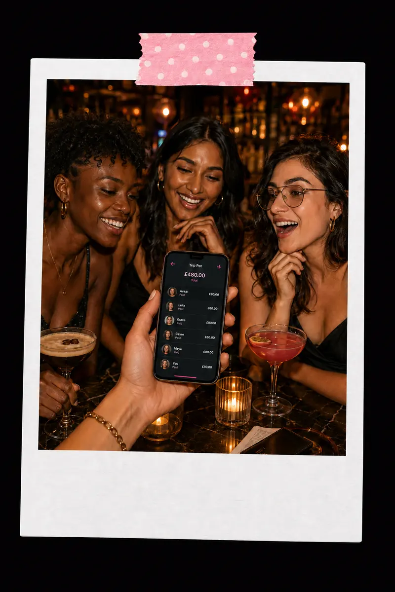 Friends checking their shared trip payments